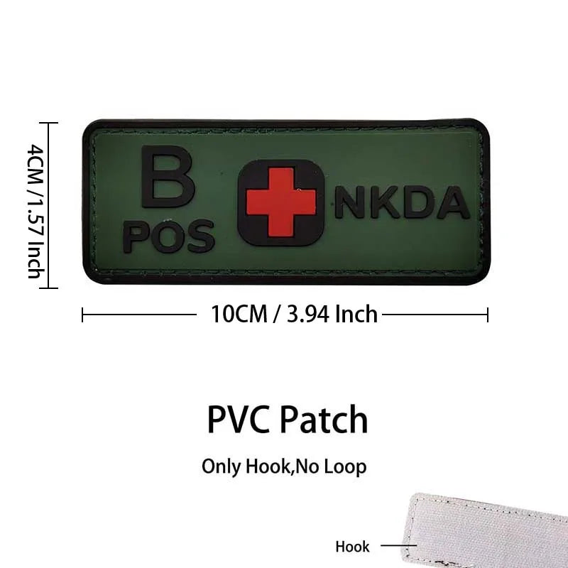 PVC BLOOD TYPE PATCH