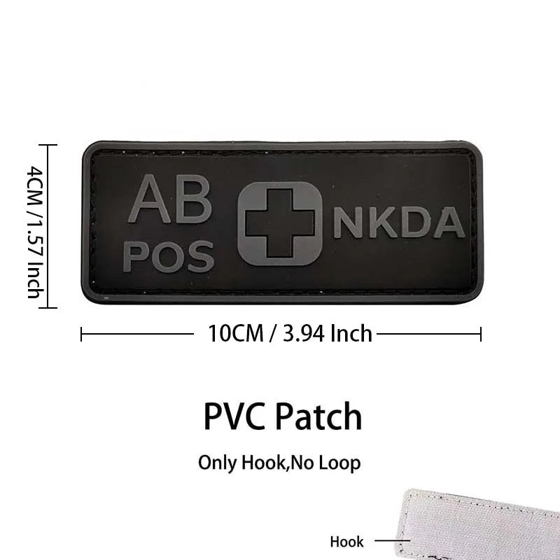 PVC BLOOD TYPE PATCH