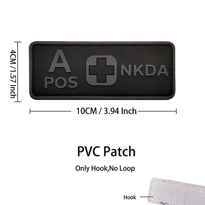 PVC BLOOD TYPE PATCH